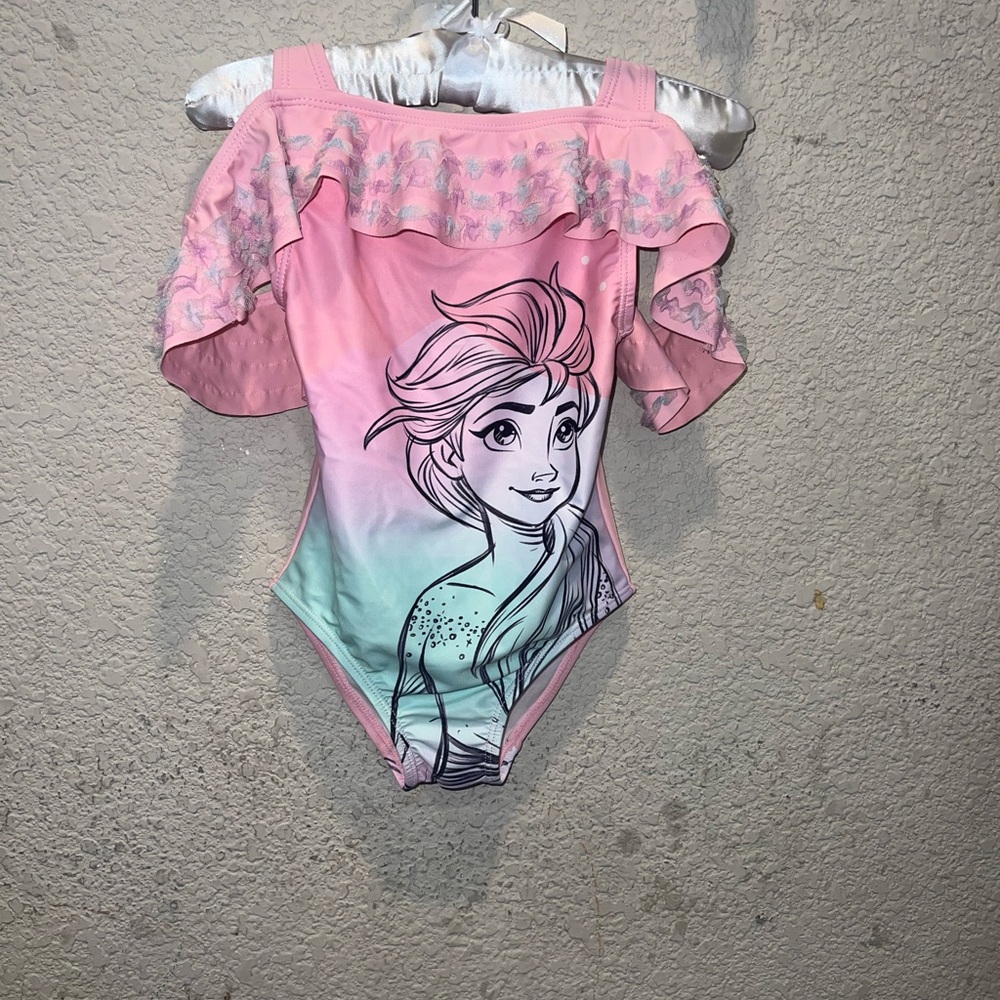 Disney Pink and Gray Swimsuit Frozen